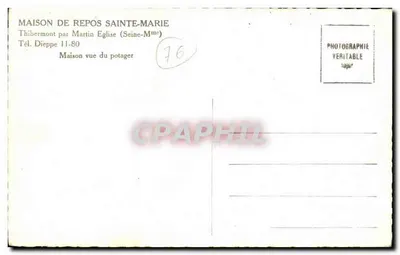 Kurhaus Sainte-Marie — Thibermont von Martin Kirche (Seine-Maritime) — Echte Fotografie — Rückseite