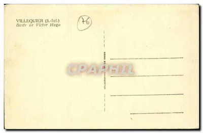 Busto di Victor Hugo — VILLEQUIER (S.-Inf.) — Hélio-Graphie di J. Bagon — Verso