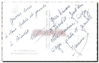 La subprefectura y su jardín — Le Havre — Edición GALP — Reverso