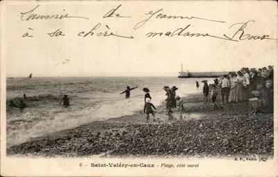 Saint-Valéry-en-Caux — Praia, lado oeste — B. F., Paris, n°6
