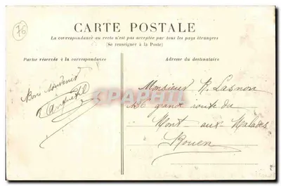 Rouen - Ponte Boieldieu — vista com trem e barco — E. D. editor — Verso