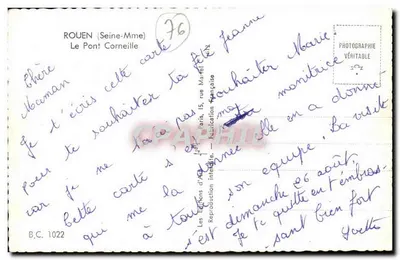 Rouen (Seine-Meuse) — O Ponte Corneille — Les Éditions d'Art, Paris — Verso