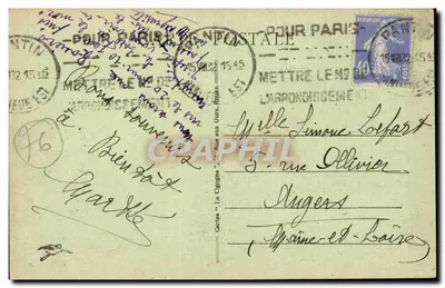 Rouen - Bonsecours - Vista do Plateau — Carta postal n°620 — Verso