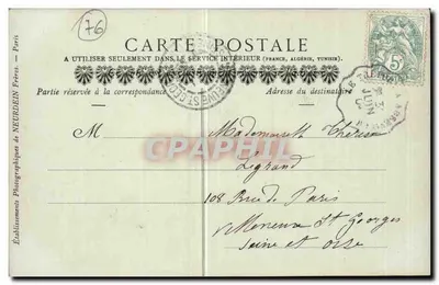 Le Tréport — Port i Katedra św. Jakuba — kolekcja ND Phot — Rewers