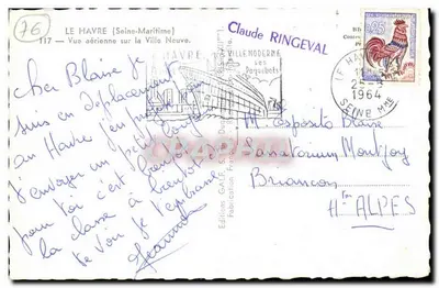 Le Havre (Seine-Maritime) — Widok z lotnictwa na Nową Miasto — Wydawnictwo GALF — Rewers