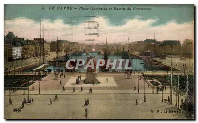 Le Havre — Praça Gambetta e Porto do Comércio — G. F., Le Havre