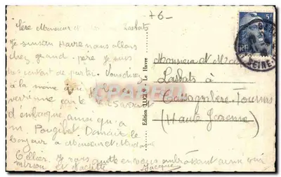 Le Havre — A Digue norte em um dia de tempestade — C. M., Le Havre — Verso
