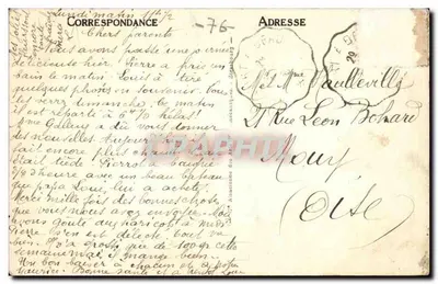 Le Tréport — Kąt plaży — Stara pocztówka n°176, wydawca A.C.A. — Rewers
