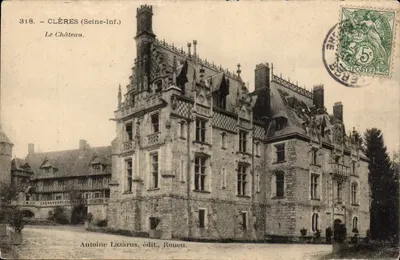 Clères (Seine-Inf.) — A Vista do Castelo — Antoine Lazarus, editor, Rouen.