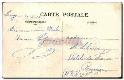 Langon (Gironde) - Ratusz — wydawca: L. Daudet, nr 1837 — Rewers