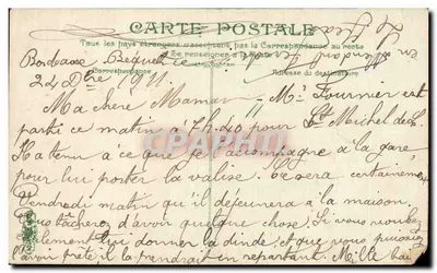 Bordeaux. Allées de Tourny — vue de la place avec fontaine et commerces — éditeur non visible, n° de série 20 — Verso