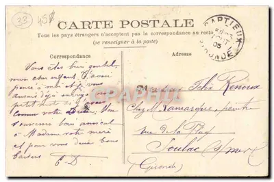 Captieux (Gironde) — A Estação — Vve Jorret e Cie, editor — Verso