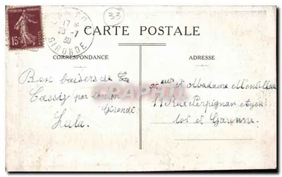 Cassvy, przez Lanton (Gironde) — Kolonia Wczasowa Najświętszego Serca Pana Jezus w Agen — wydawca nie widoczny — Rewers