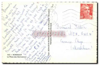 Place des Quinconces — Monument aux morts — Delbory — Reverso