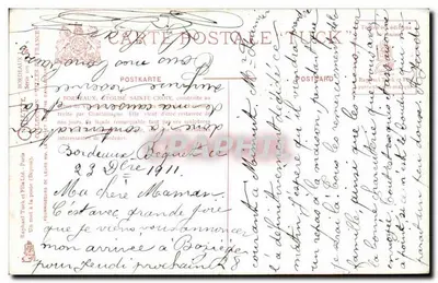 Bordeaux - Kościół Świętego Krzyża — wydawca Tuck & Fils, seria 101 — Rewers