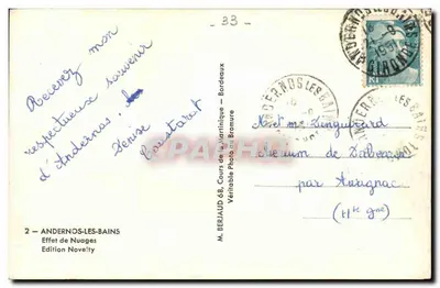 Andernos-les-Bains — Efeito de Nuvens — Edição Novelty — Verso