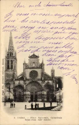 Bazas — Praça Nacional, Catedral de São João (Século XII) — Sully petit fils, livreiro editor, Bazas, n°3