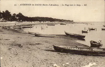 Andernos-les-Bains (Bassin d'Arcachon) — A Praia em direção ao Betey — BR.