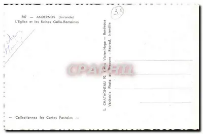 Andernos (Gironde) — A Igreja e as Ruínas Galo-Romanas — L. Chatagneau — Verso