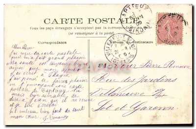 Captieux (Gironde) — Avenida da Estação — Via Jopet et Cie, Captilieux — Verso