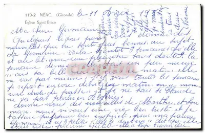 Kościół św. Brice — Néac (Gironde) — Wydawca: CPAPHIL n°119-2 — Rewers