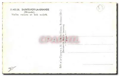 Sainte-Foy-la-Grande — Oude houten gebouwen met gesneden hout — La Cigogne, n° 33.402.08 — Achterkant