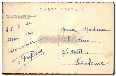 Ste-Foy-la-Grande — Paisagem sobre a Dordogne — Cim — Verso