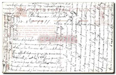 Bordeaux — Katedra św. Krzyża — wydawca Tuck & Fils — Rewers