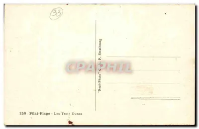 Las Tres Dunas — Pilat-Plage — editor P. Strasbourg — Reverso