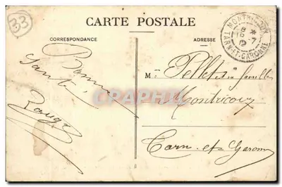 Lormont — Wielka Plac i rzeka Garonne — Marcel Delboy, fototypia, Bordeaux — Rewers