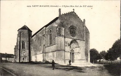 Saint-Macaire (Gironde) — A Igreja (Monumento Histórico do Século XII) — Romontypie Gamireau, n°2459