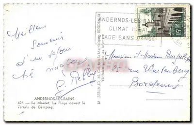 Andernos-les-Bains — Praia em frente à área de camping — Tito — Verso