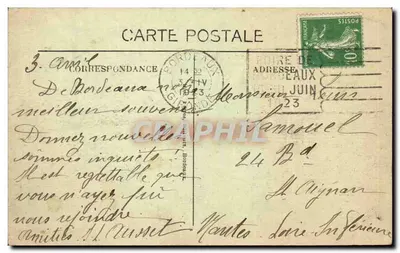 Bordeaux — O Grande Teatro — Avenues de Tourny — Verso