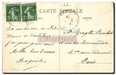 Verdelais (Gironde) — Panoramische uitzicht — Bromotype Gautreau, Uitgave Gironde — Achterkant