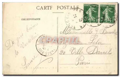 Verdelais (Gironde) — Bênção do Santíssimo Sacramento no Bosque dos Padres — Bromotipia Gautreau, Langon (Gironde) n°907 — Verso