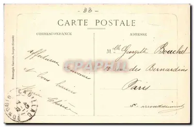Cadillac-sur-Garonne — antiguo Castillo del duque de Epernon — Bartholome, avenida del Puente — Reverso