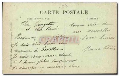 Cadillac-sur-Garonne (Gironde) — Asilo para Alienados - Grande Allée — Colección viuda Bartholome — Reverso