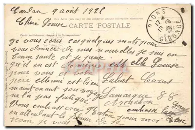 Ambiente de CADILLAC-sur-GARONNE (Gironde) — Castelo do Clos — editor Bartholome, n° 2399 — Verso