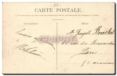 CADILLAC-sur-GARONNE — Asilo dos Alienados — A Avenida dos Tilos — O. Bartholome, livraria-papelaria, Cadillac — Verso
