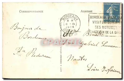 Bordeaux — La Tour Pey Berland — Editor Selectin, n° 215 — Reverso