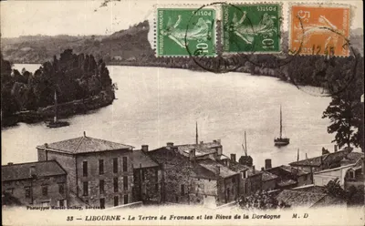 Libourne — O Tertre de Fronsac e as Ribeiras da Dordogne — Fototipia Marcel Delbey, Bordeaux