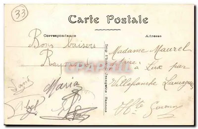 Libourne — Quartel do 15º Dragões — Bairro Lamarque — Edição especial « Aux Dames de France » — Verso