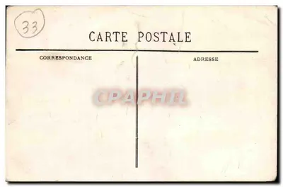 Bilhete postal antigo Libourne Estátua do duque Decazes — Verso