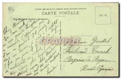 Bordeaux — Het Grote Theater — Uitgever G. Arnaud, n°9 — Achterkant