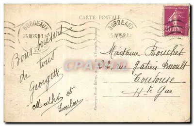 Bordeaux — Plac Quinconces i Pomnik Girondyn — M. D. — Rewers