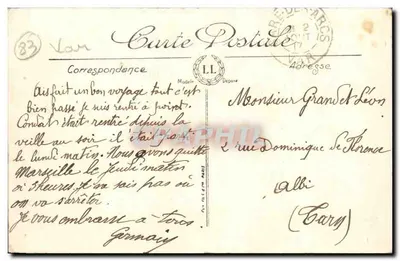 Toulon — La Gare — LL, n° 115 — Verso