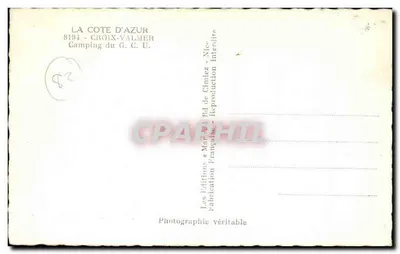 Camping do G.C.U. — Croix-Valmer — Ed. Cimiez — Verso