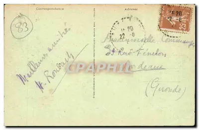 Cavalaire (Var) — Anse de Lacron, Cap de Cavalaire — Editor: Estabelecimentos Dufresne, Toulon, n° 1234 — Verso