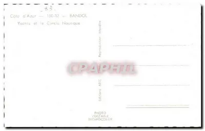 Bandol — Yachts e o Clube Náutico — Edições ARIS — Verso