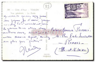 Widok ogólny — La Rade — Côte d'Azur — Wydawnictwo ARIS nr 301 — Rewers